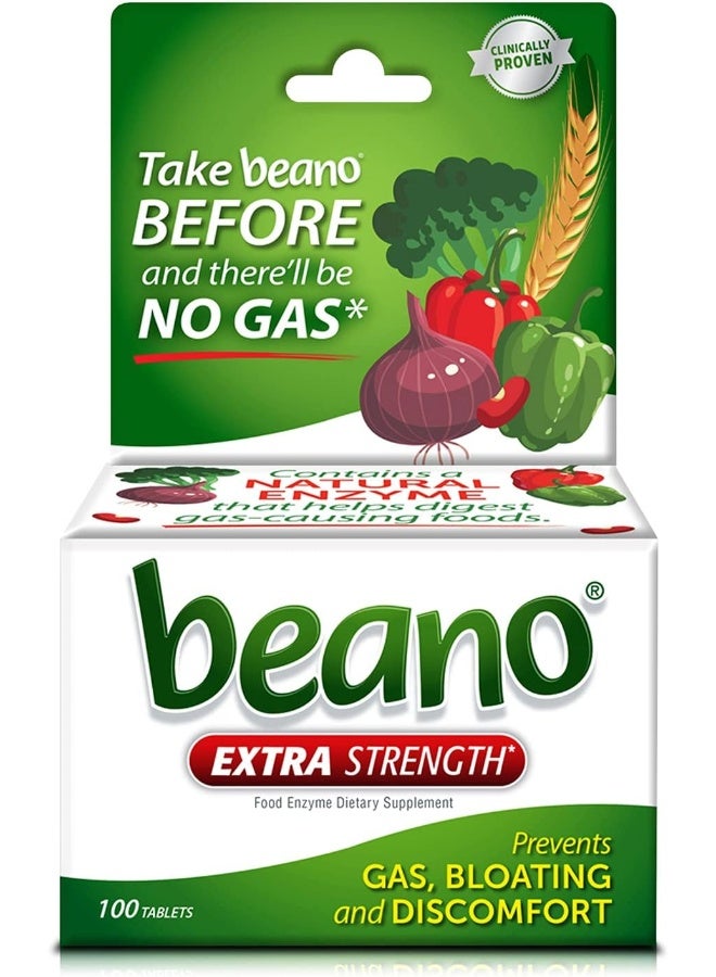Beano Food Enzyme Dietary Supplement Tablets, 100 Tabs - Image 1